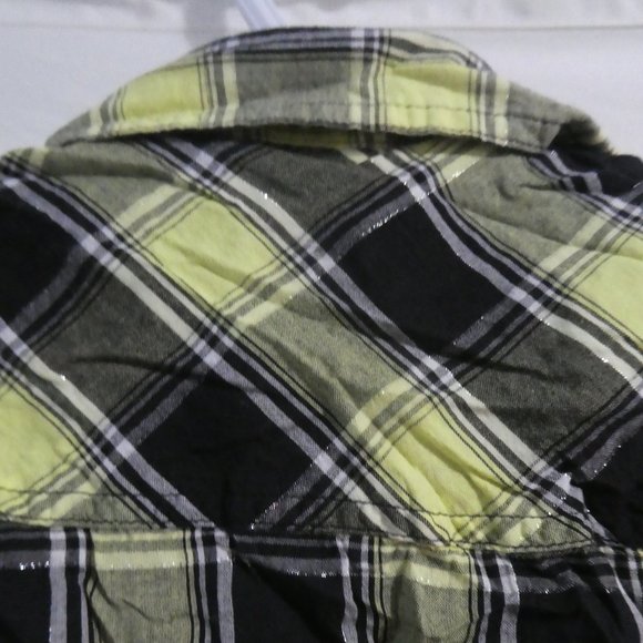 JUSTICE | size 20 | button down plaid tank | tie waist | silver rhinestones - Picture 11 of 15